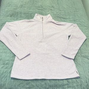 Eddie Bauer Fleece Sweatshirt, Pale Pink, Mock Neck, 1/4 Zip, Size S